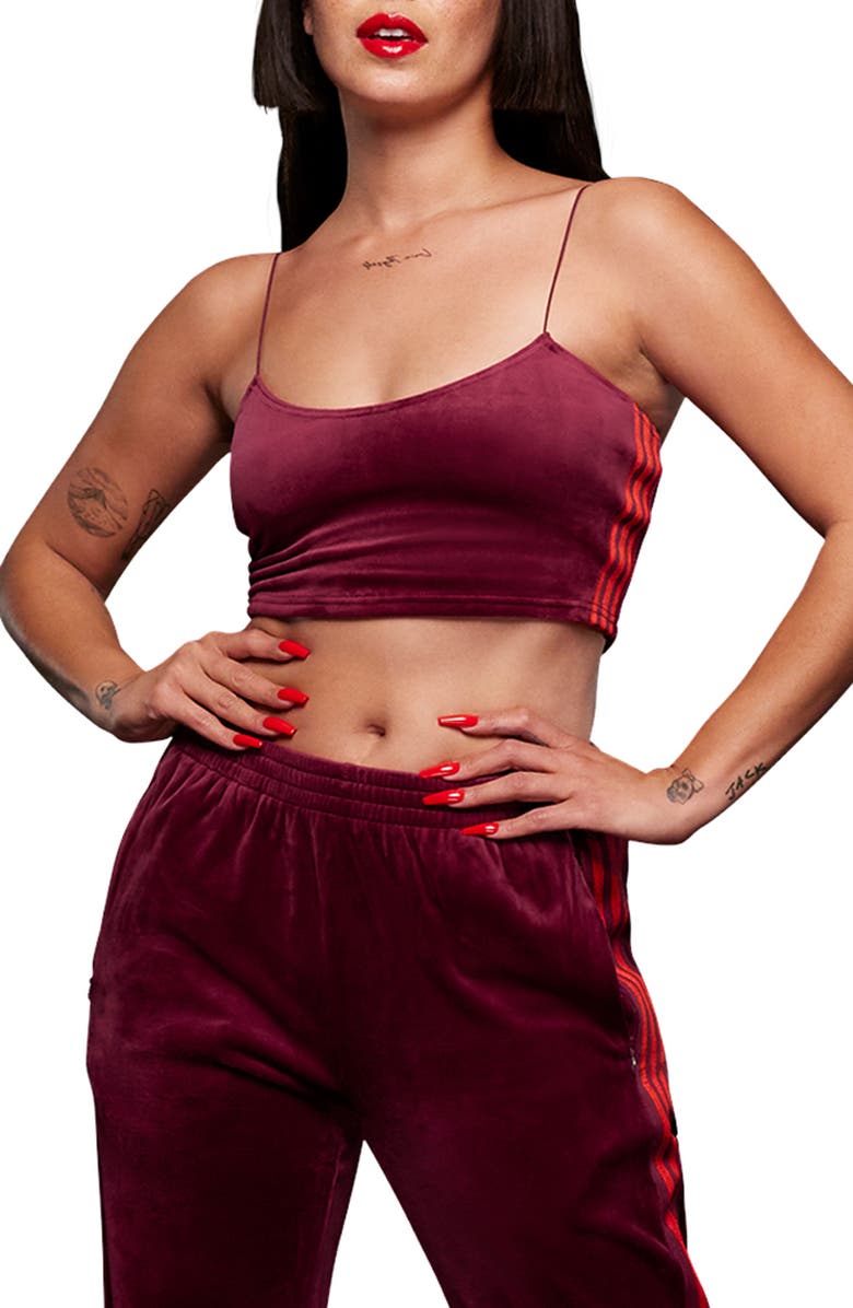 adidas x IVY PARK Velvet Bralette, Main, color, 