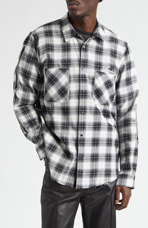 Bones Appliqué Flannel Overshirt