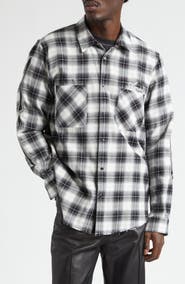 AMIRI Bones Appliqué Flannel Overshirt