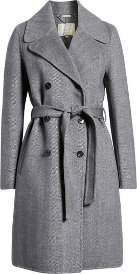 Soia & Kyo Safira Double Breasted Wool Herringbone Coat