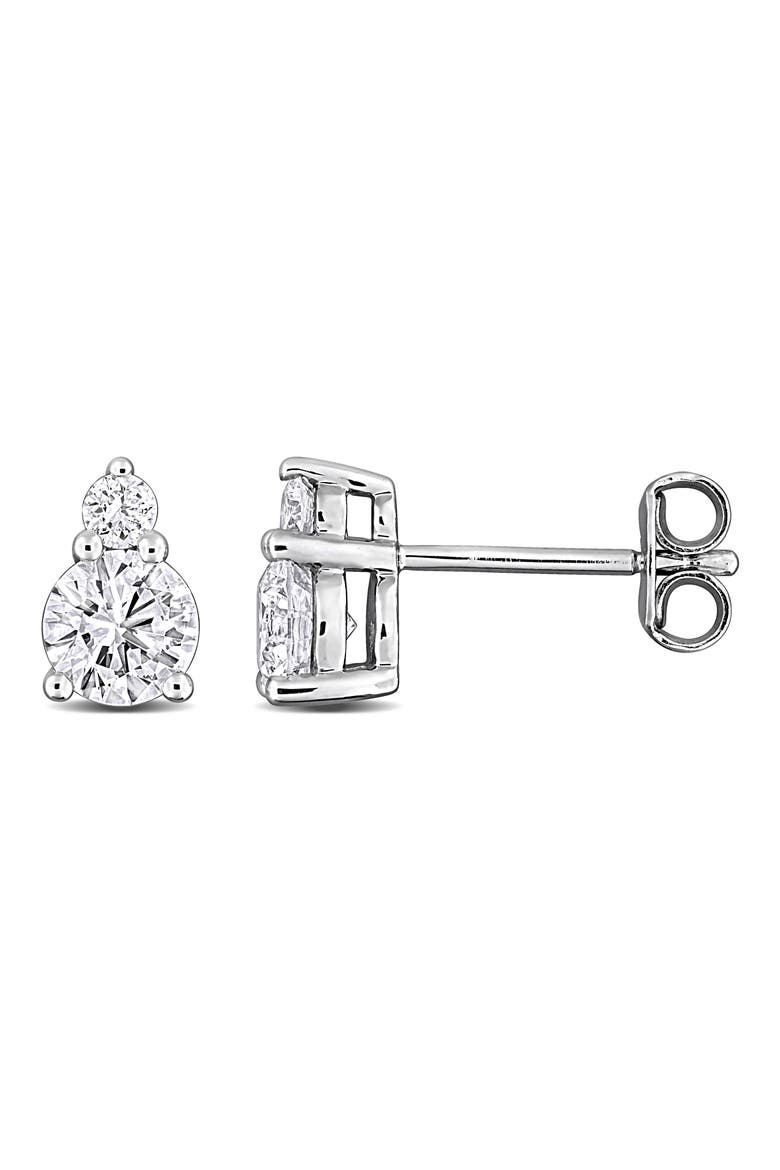 Sterling Silver Lab Grown Diamond Stud Earrings, Main, color, WHITE