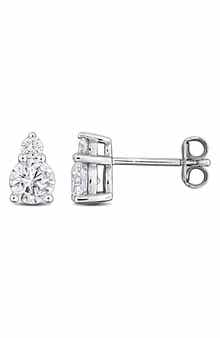 Created Forever Sterling Silver Lab Grown Diamond Stud Earrings