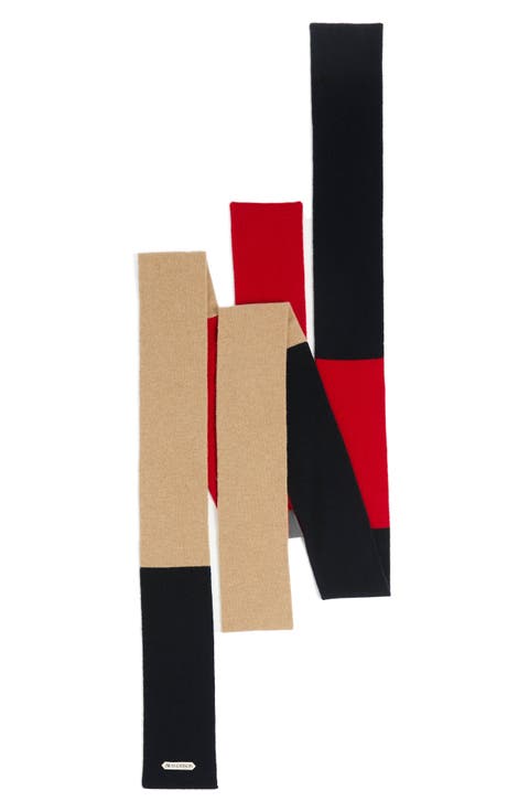 Colorblock Four-End Merino Wool Scarf