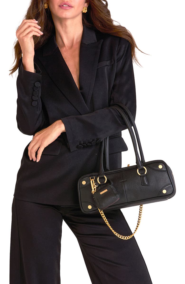 HAMMITT Small Meredith Leather Shoulder Bag, Alternate, color, Black/ Brushed Gold