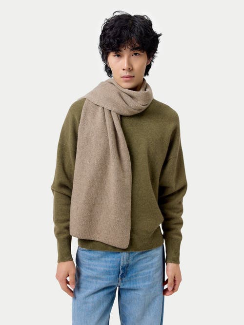 Gobi Cashmere Waffle Knit Cashmere Scarf In Brown