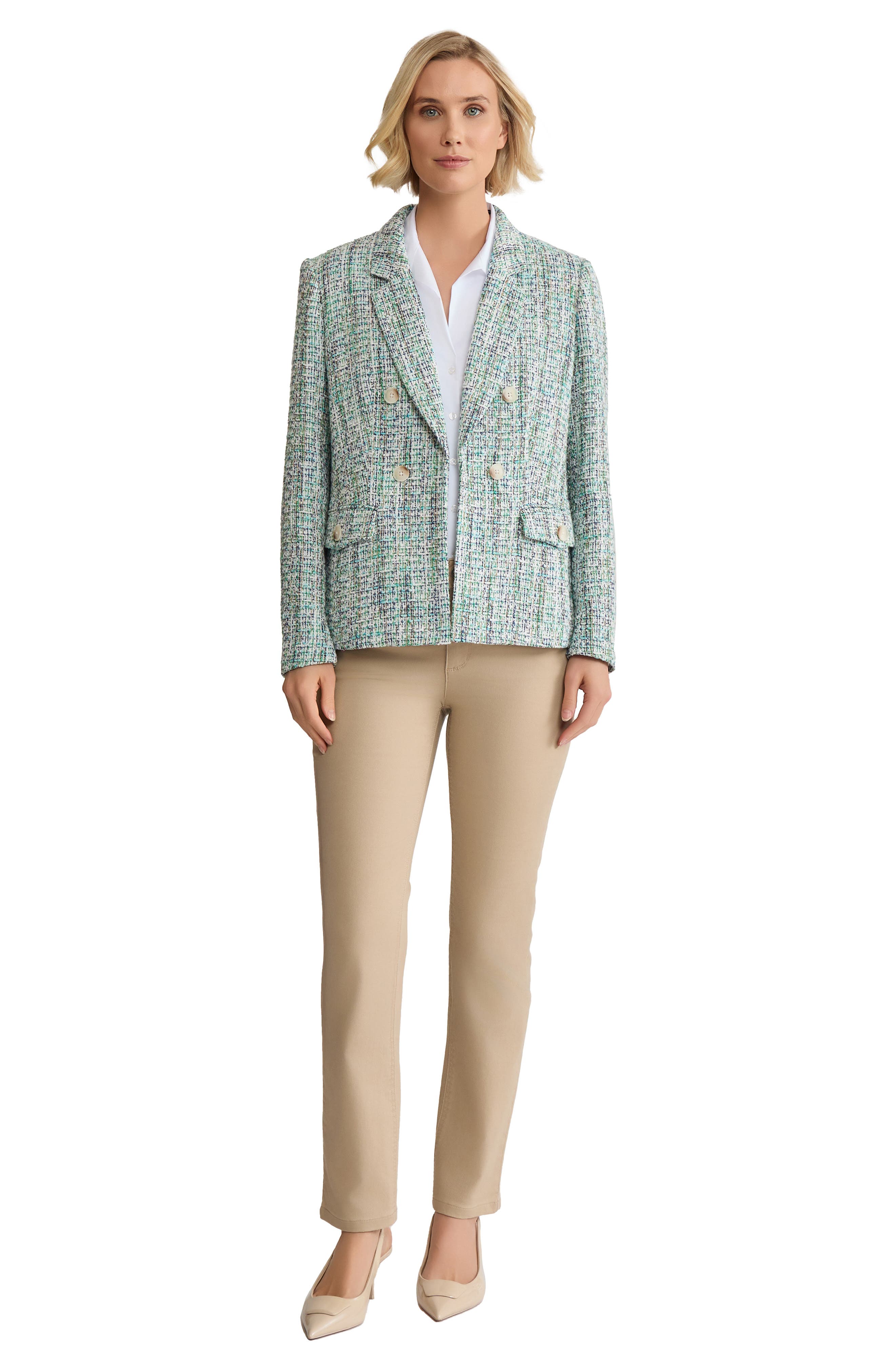 Faux Double Breasted Tweed Jacket - image 2