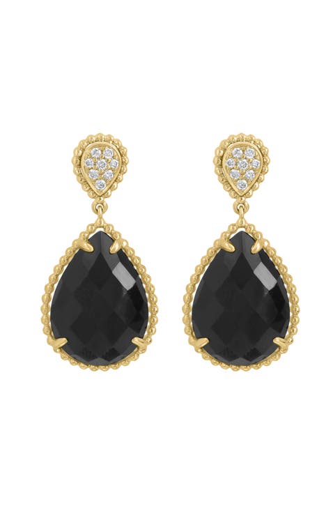 14Ky Diamond,Onyx Earrings