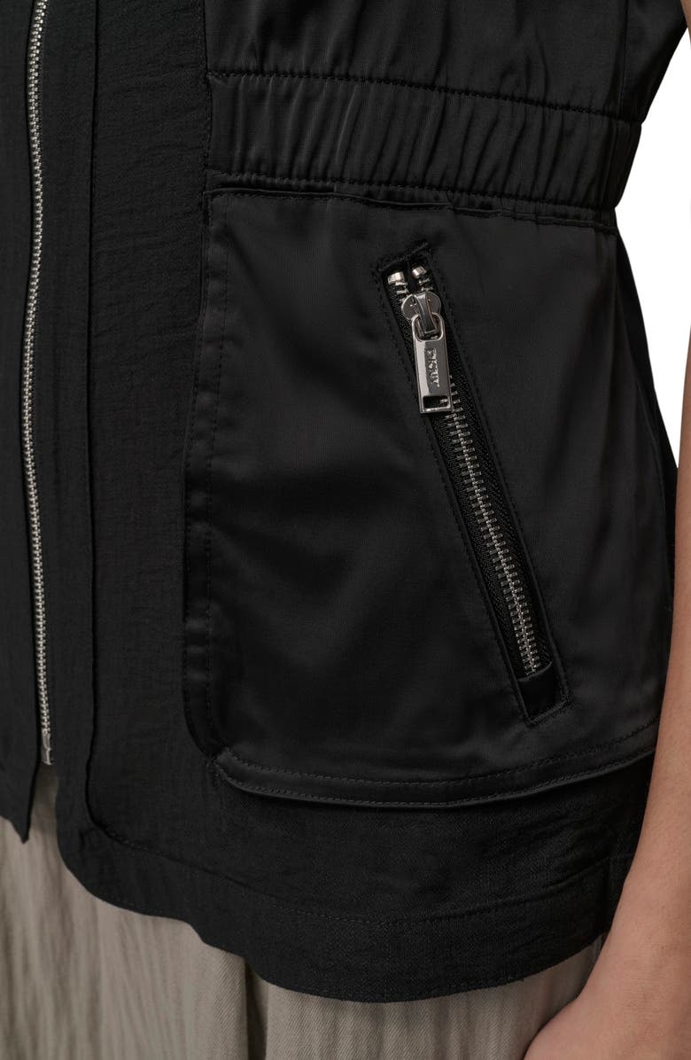 DKNY Mixed Media Zip Vest, Alternate, color,