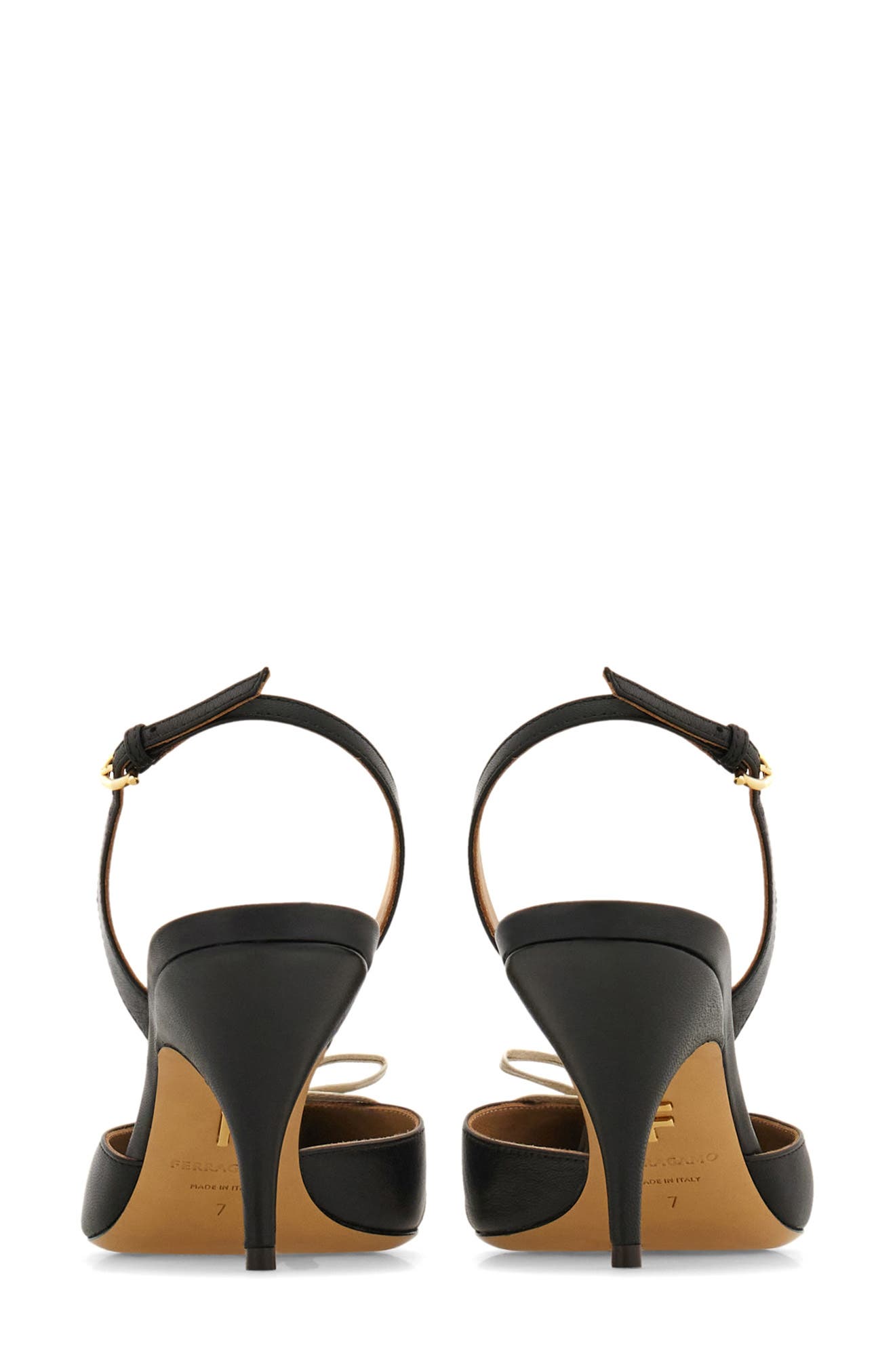 FERRAGAMO Gylla Pointed Toe Slingback Pump, Alternate, color, Nero