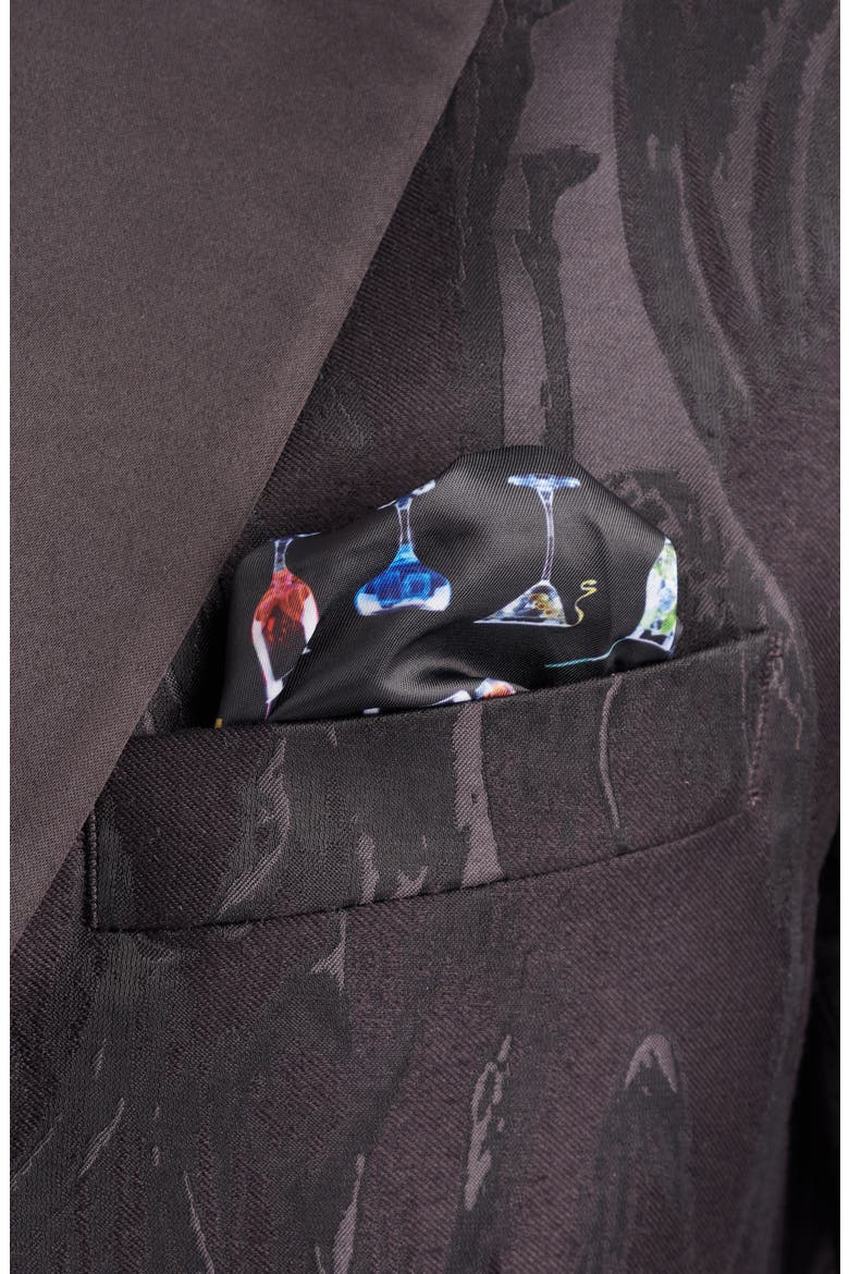 Dryden Print Sport Coat, Alternate, color, BLACK