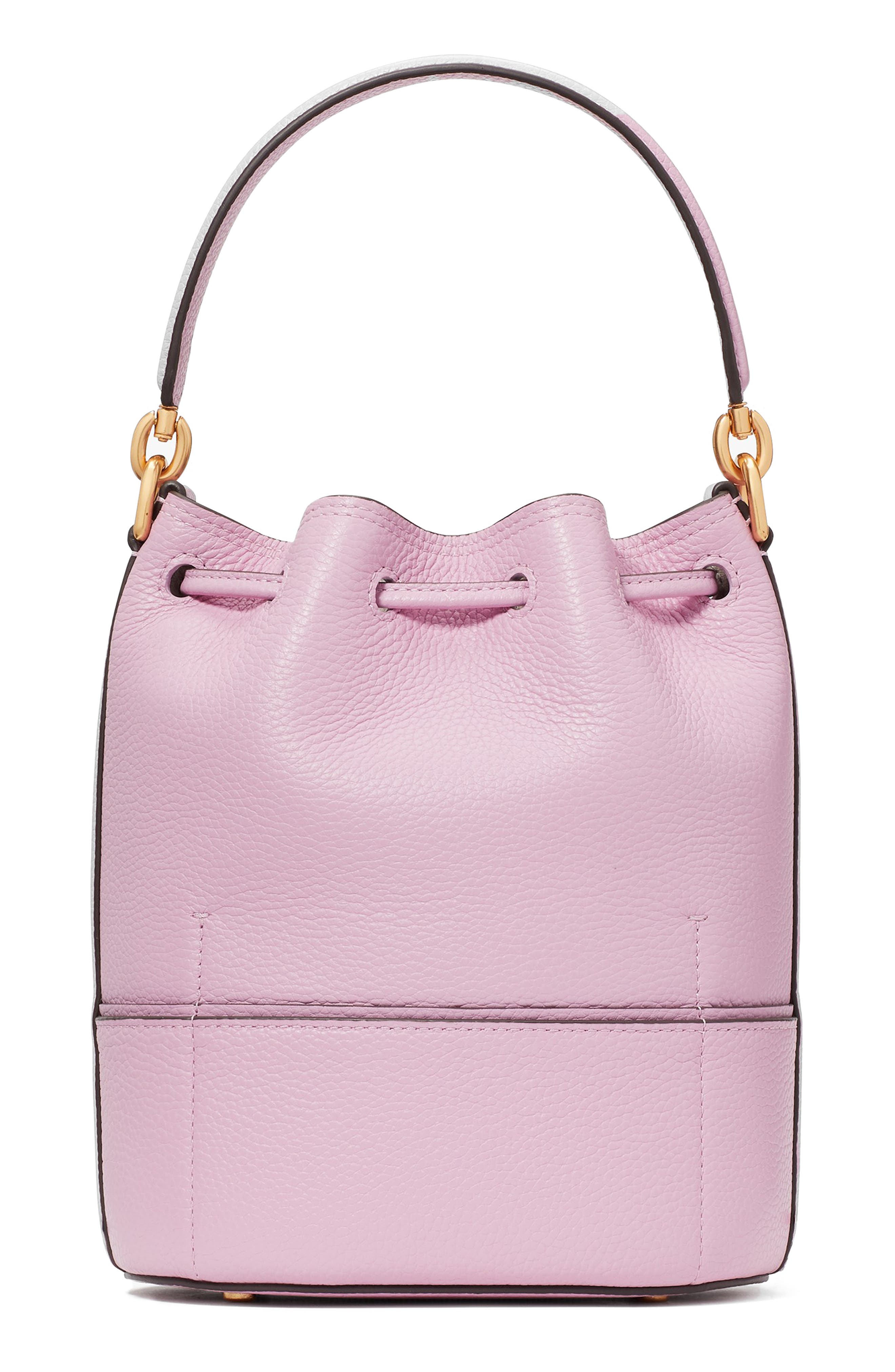 small gramercy pebble leather bucket bag, Alternate, color, BERRY CREAM