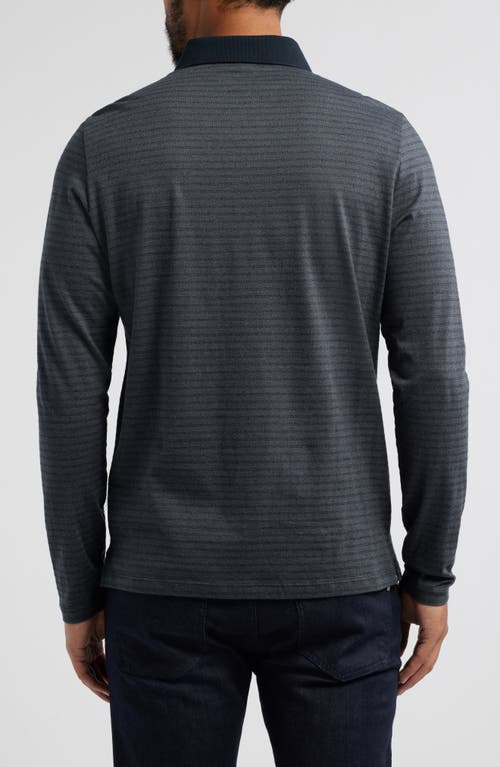 Robert Barakett Patchway Long Sleeve Polo In Charcoal