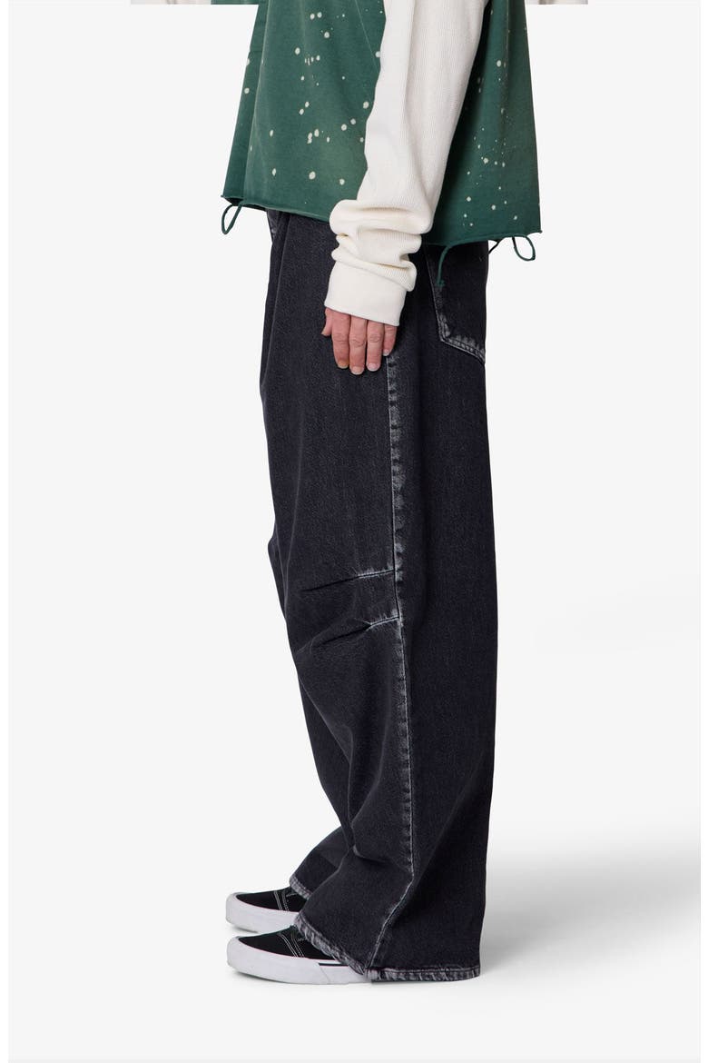 Pleated Denim Jeans, Alternate, color, RINSED BLACK