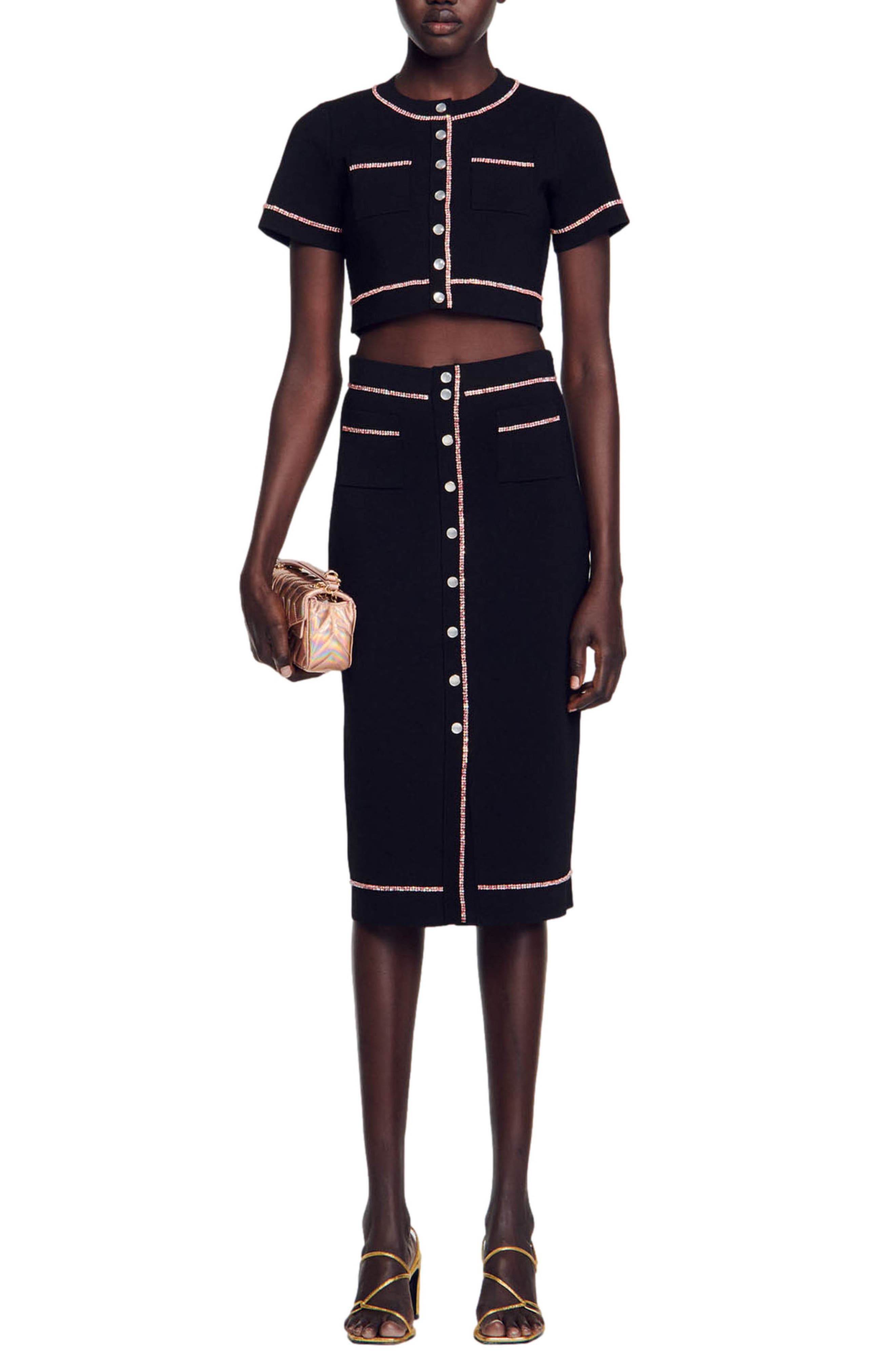 Elisa Snap Front Midi Skirt (Women) | Nordstrom