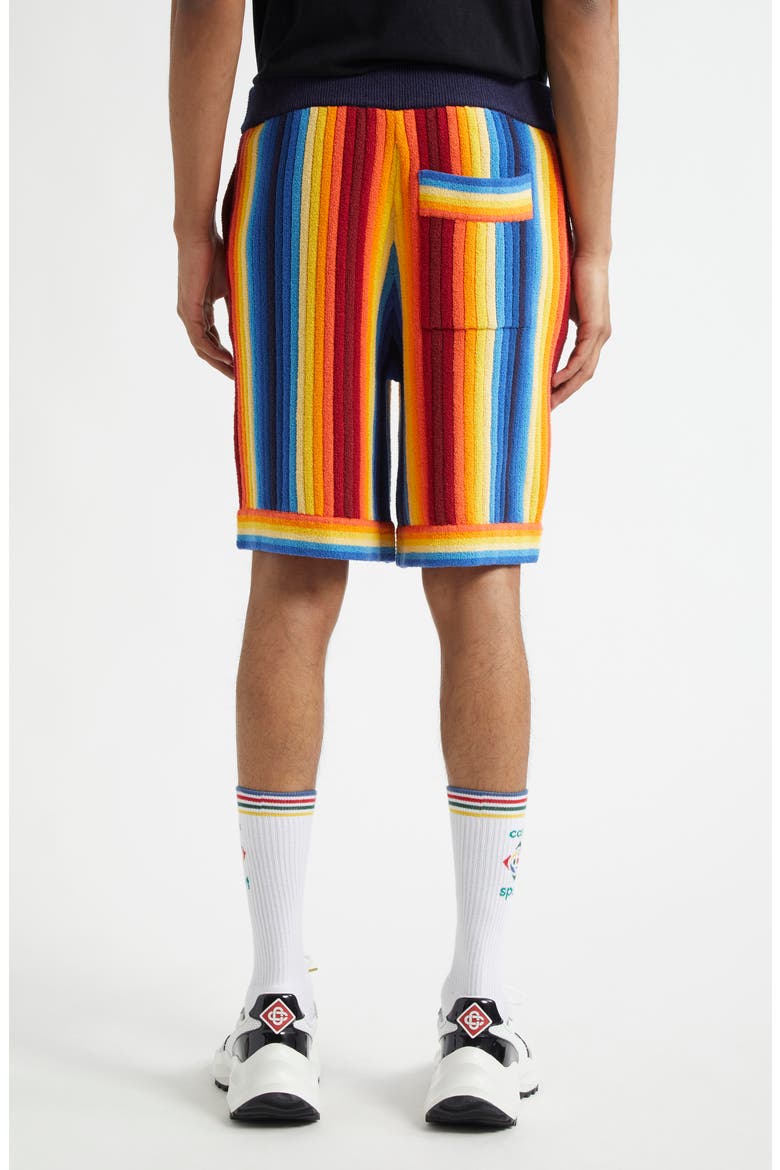 Gradient Stripe Terry Cloth Shorts, Alternate, color, BLUE MULTI