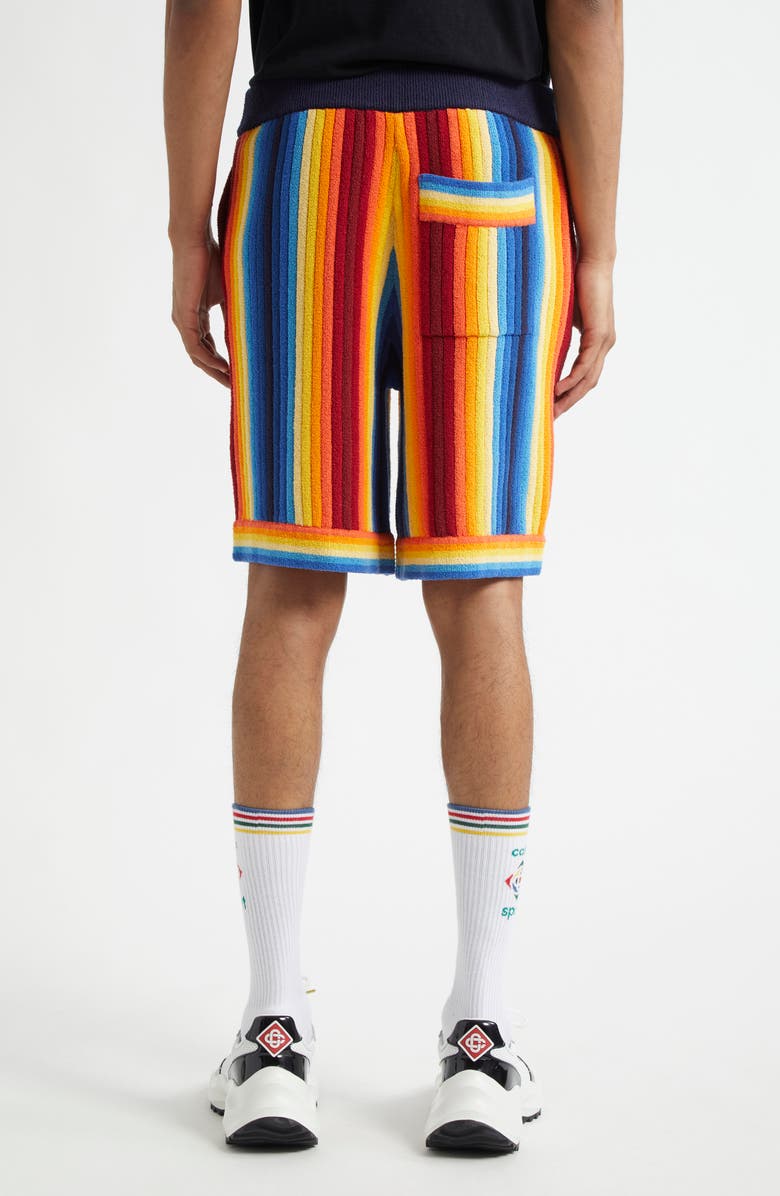 Casablanca Gradient Stripe Terry Cloth Shorts, Alternate, color, Blue Multi