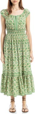 MAX STUDIO Floral Smocked Maxi Dress