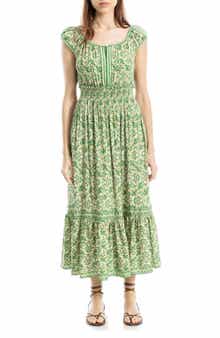 MAX STUDIO Floral Smocked Maxi Dress