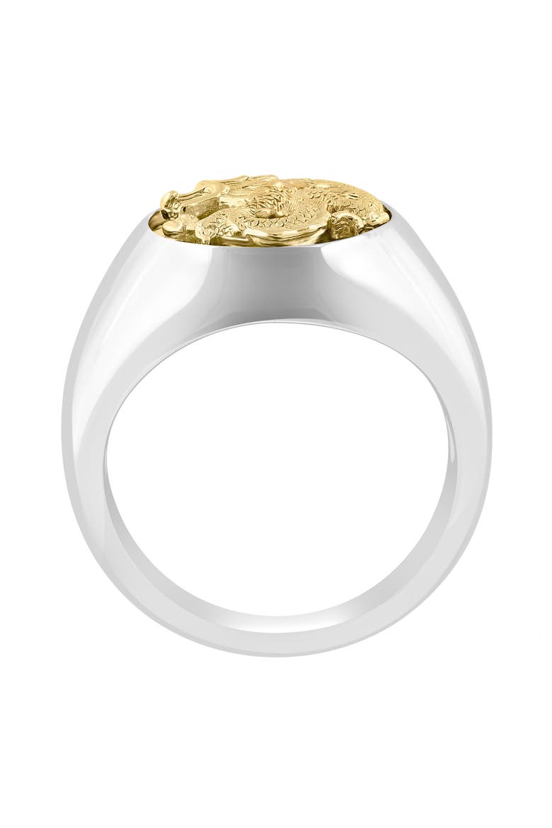 Two-Tone Dragon Signet Ring, Alternate, color, TWO-TONE
