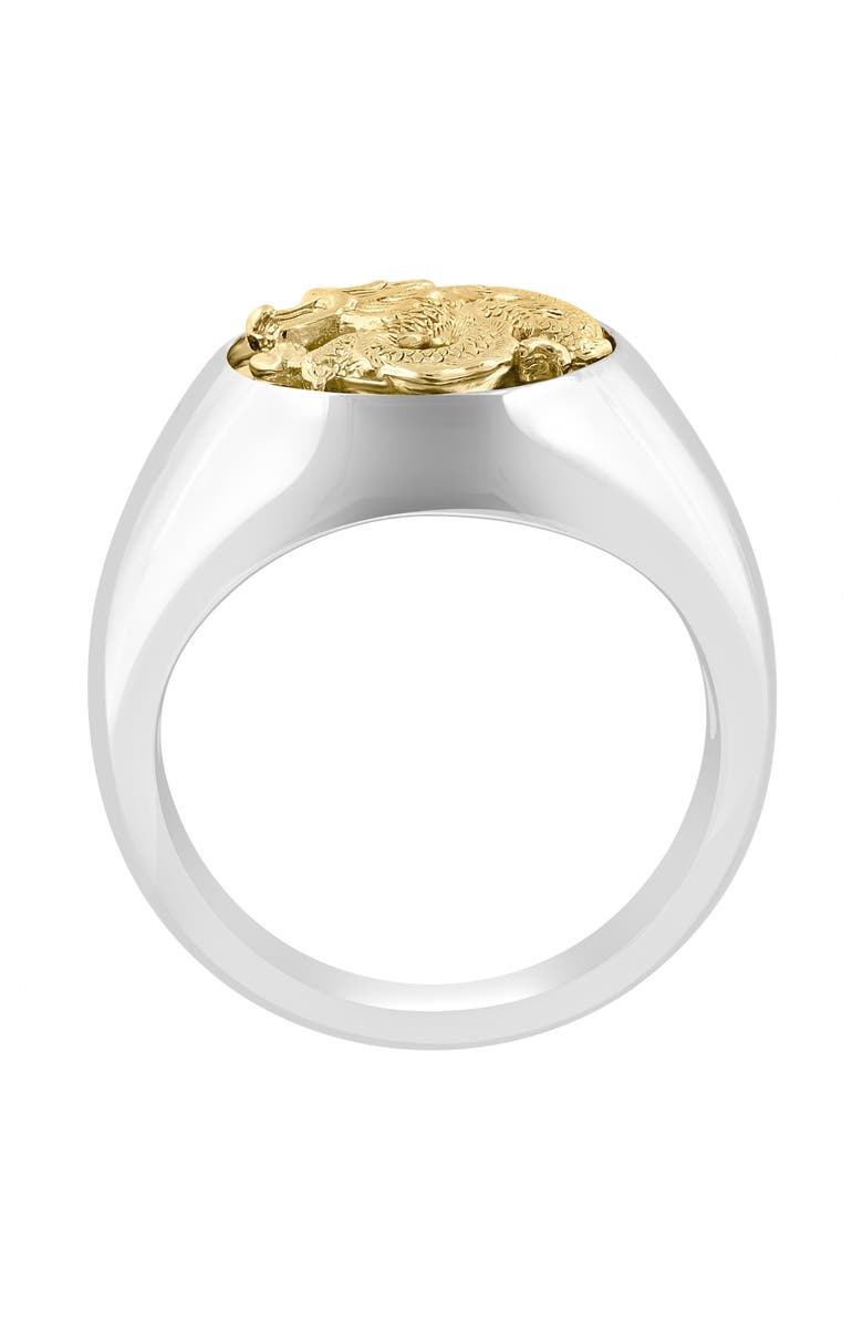 EFFY Two-Tone Dragon Signet Ring, Alternate, color,