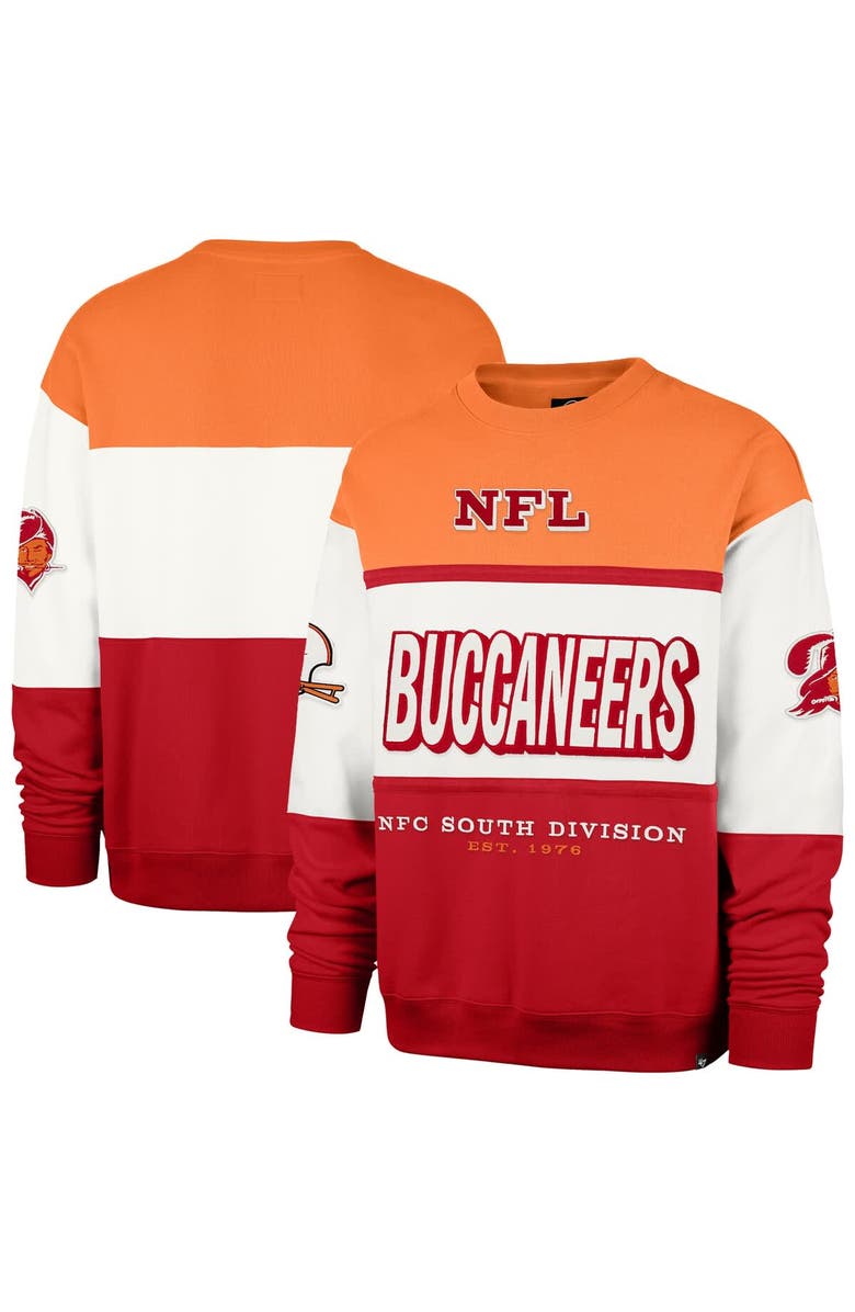 '47 Men's '47  Orange/Red Tampa Bay Buccaneers Throwback Breeze Maximalist Sweatshirt, Main, color, Orange