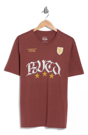 Rvca Logo Star T-shirt In Red Earth