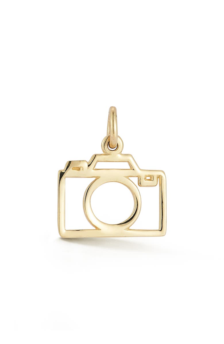 Ember Fine Jewelry 14K Yellow Gold Camera Charm Beaded Necklace, Alternate, color, Gold