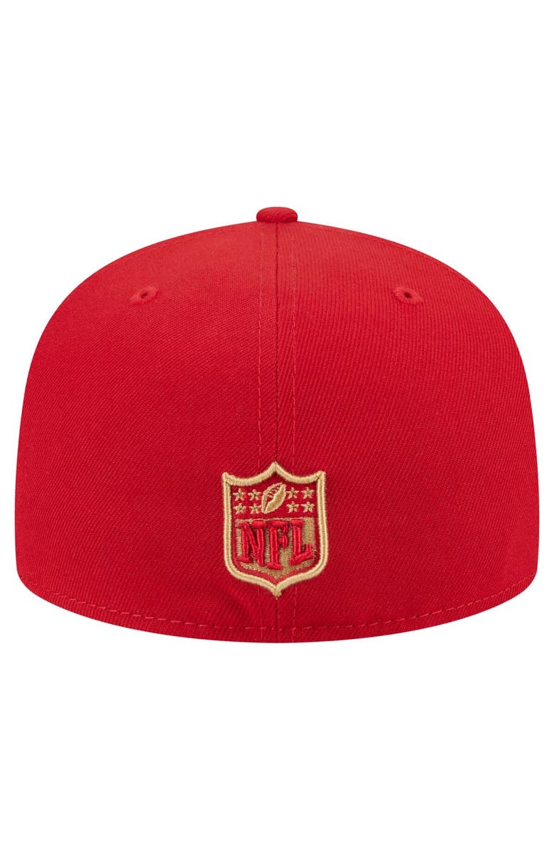 New Era Men's New Era Scarlet San Francisco 49ers  Oversized 59FIFTY Fitted Hat, Alternate, color, Scarlet