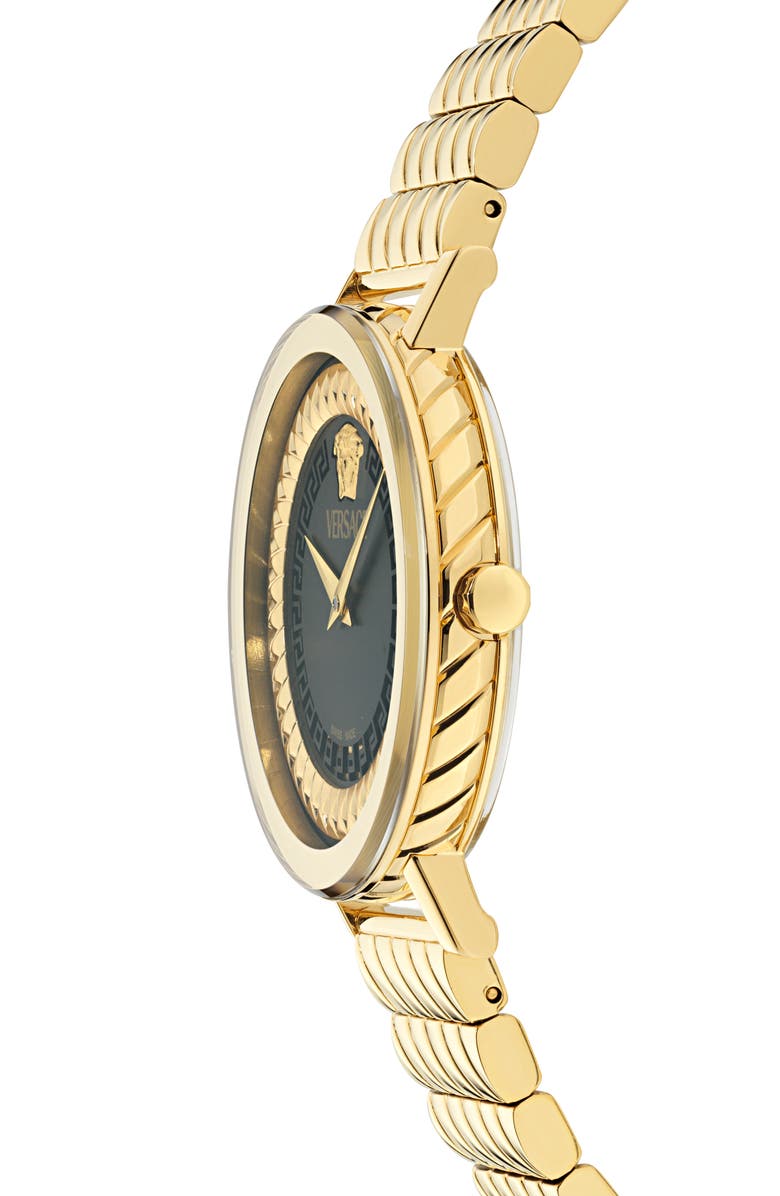 Versace Delphinus Bracelet Watch, 35mm, Alternate, color, Ip Yellow Gold