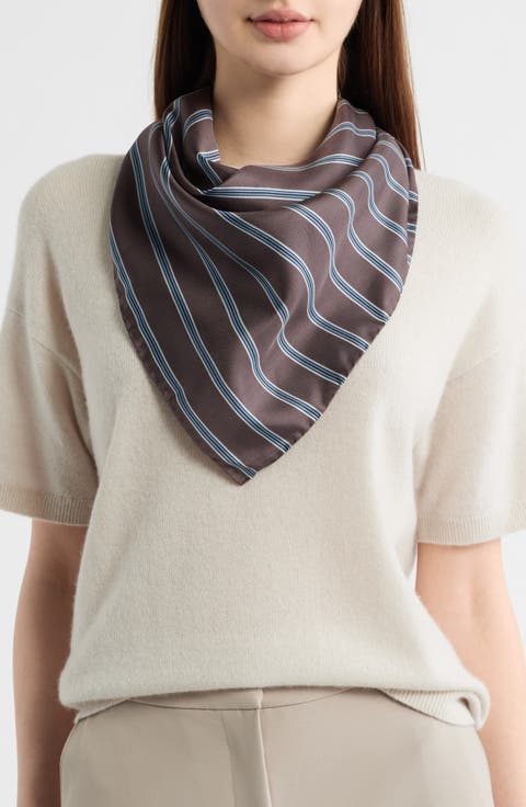 Stripe Silk Twill Scarf