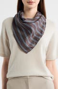 Vince Stripe Silk Twill Scarf