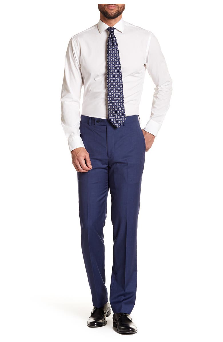 Calvin Klein Solid Bright Blue Wool Suit Separates Pants, Alternate, color, Blue