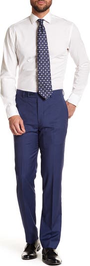 Calvin Klein Mens Slim Fit Wool Blend Stretch Suit Pants Blue