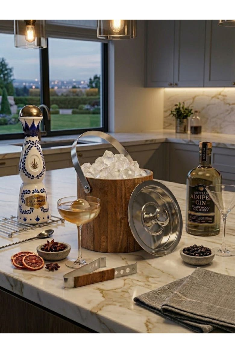 Chicago Ice Bucket, Alternate, color, Brown & Silver