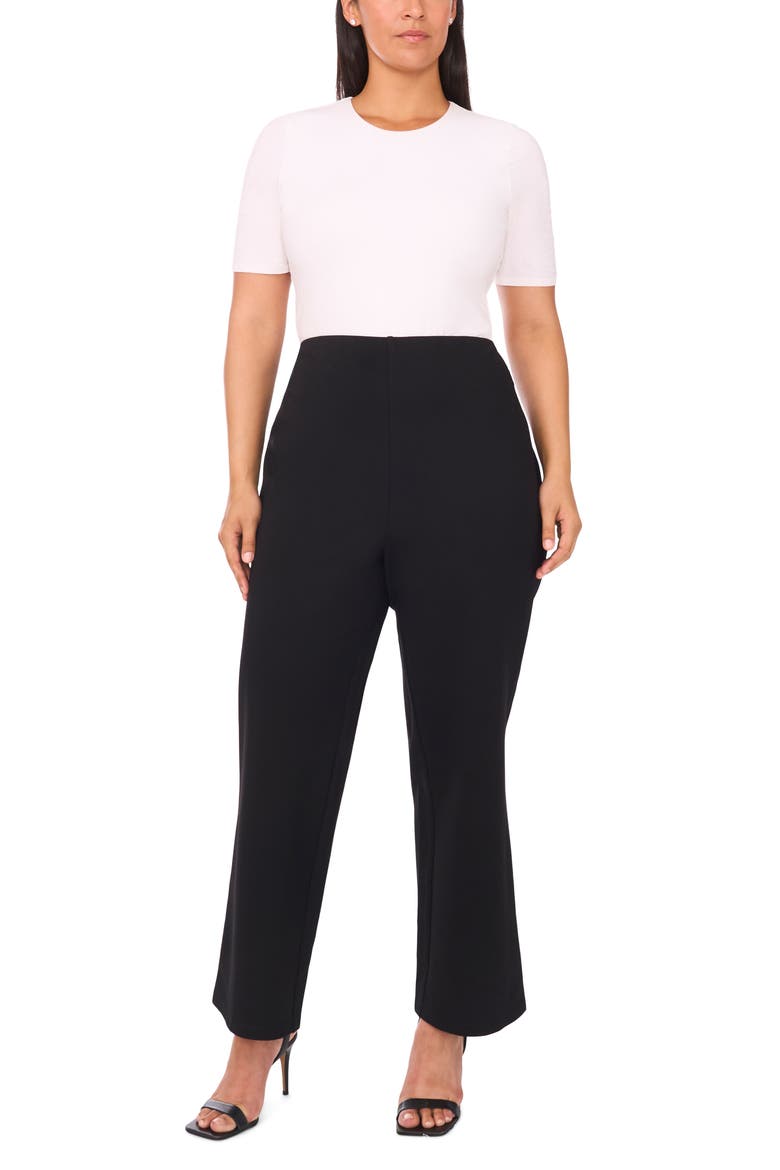 High Waist Straight Leg Pants, Alternate, color, RICH BLACK