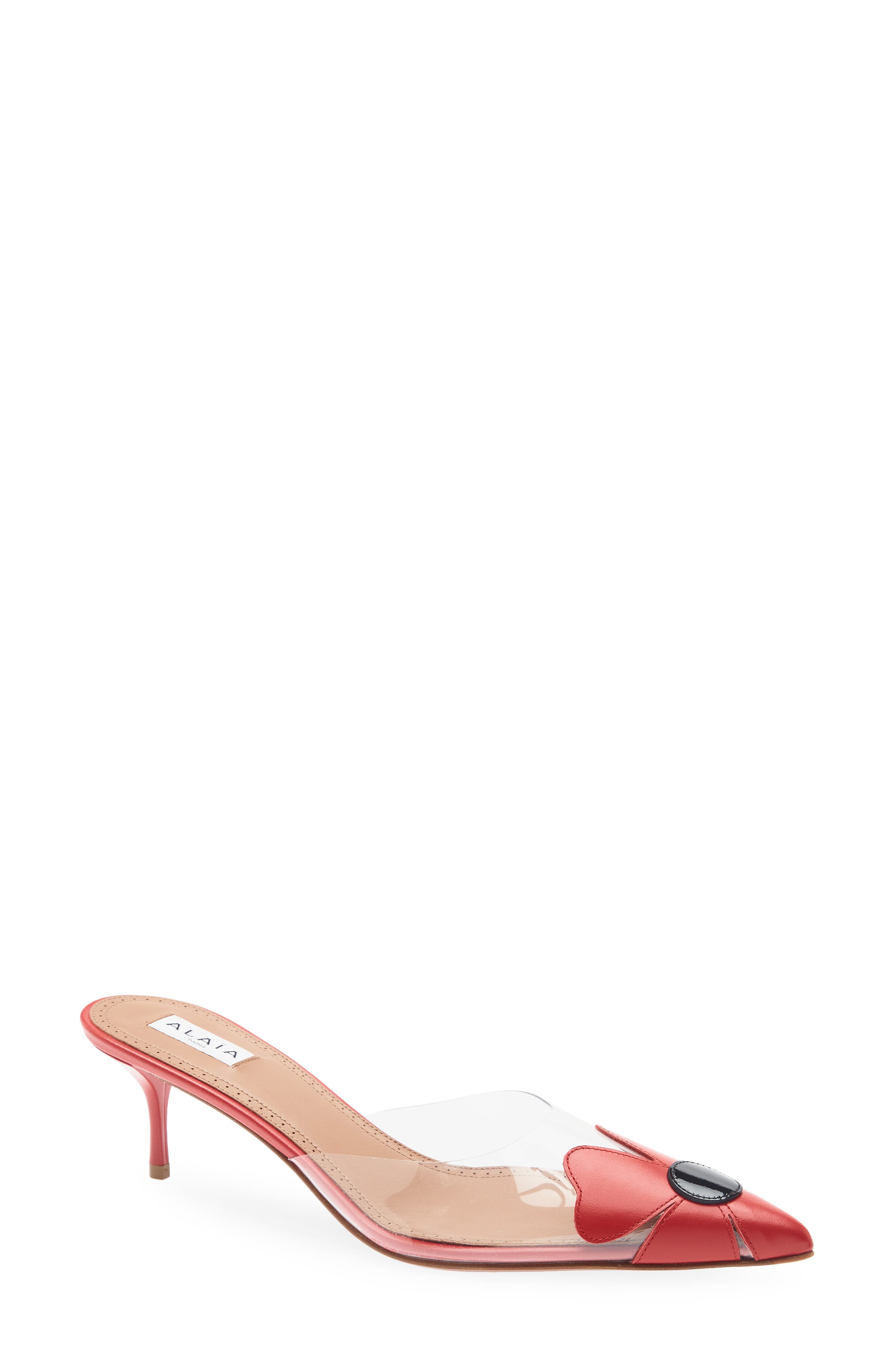 Bloom Kitten Heel Mule, Main, color, ROUGE VIF-NOIR