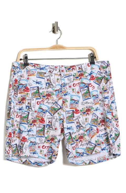 Around The World Hybrid Swim Trunks