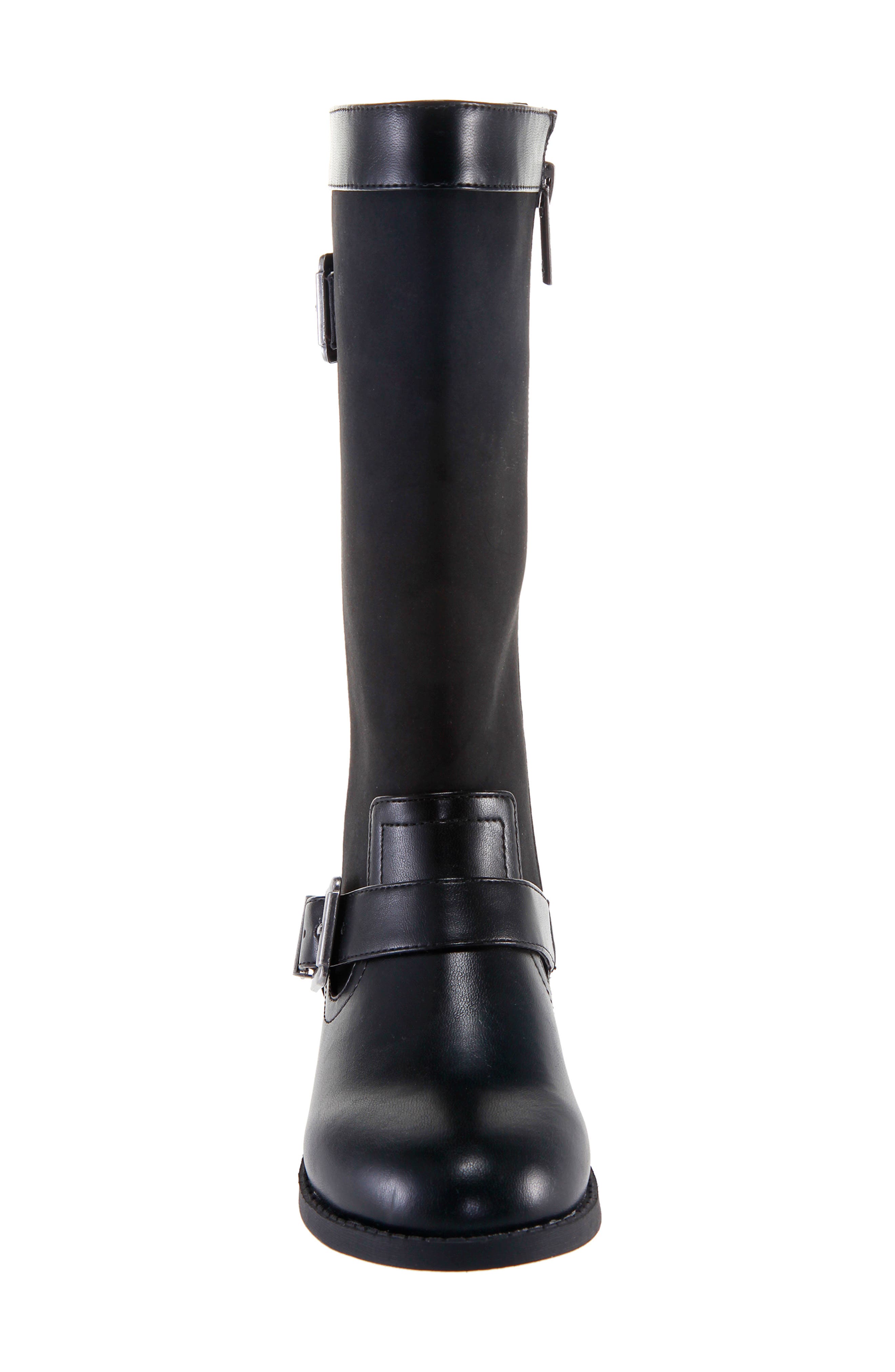 Nina Tanjela Riding Boot, Alternate, color, Black Suede Smooth