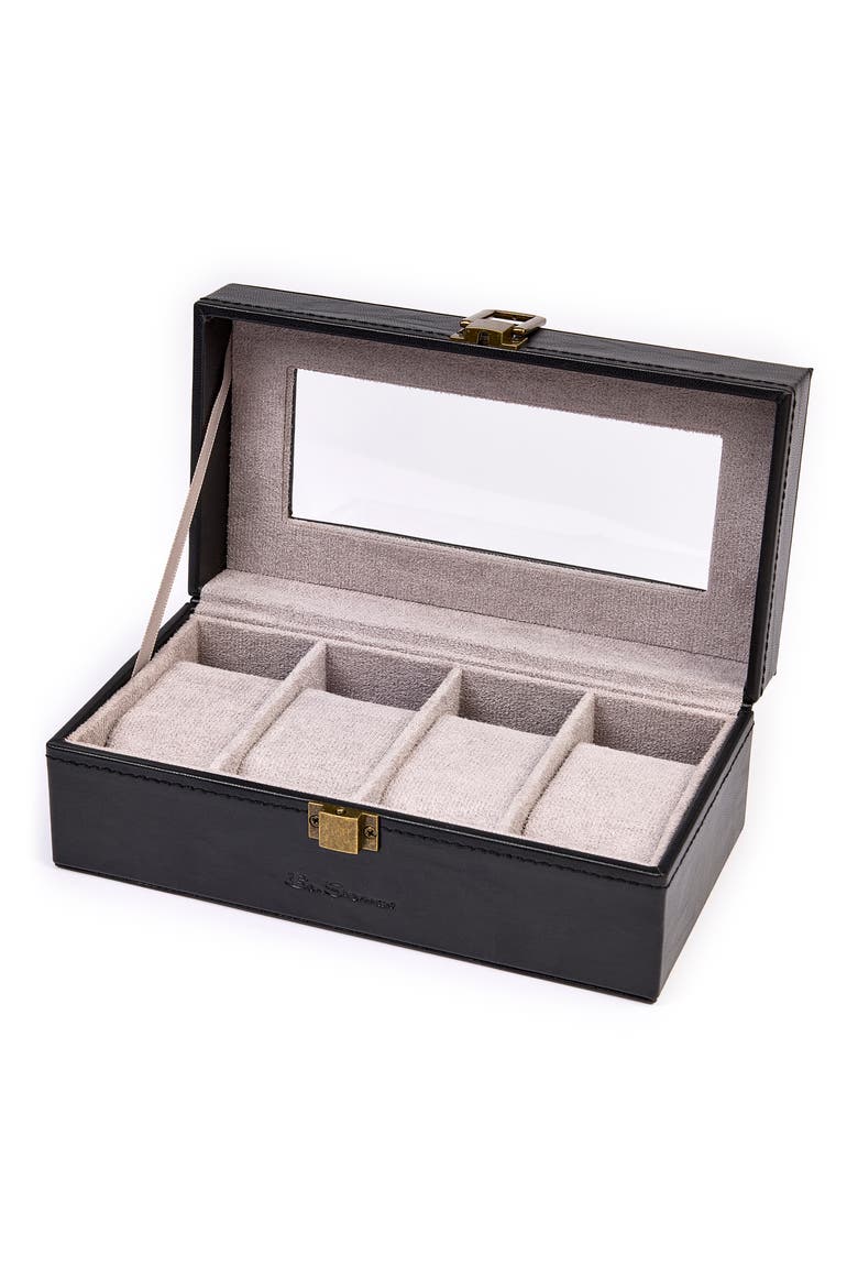 4-Slot Watch Valet, Alternate, color, BLACK