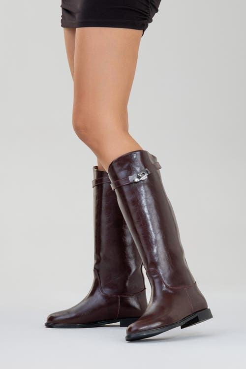 Prologue Shoes Yoko Knee High Boot In Brown