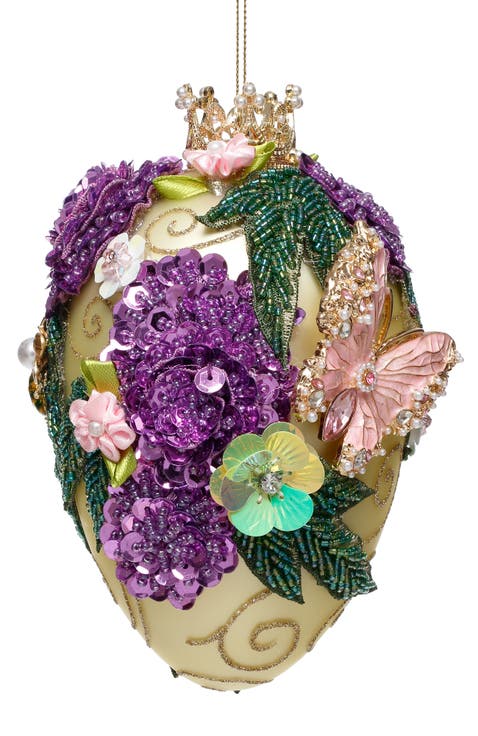 Faberge Jewel Egg Ornament, Yellow