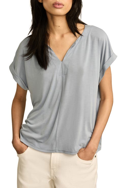 Sandwashed Notch Neck T-Shirt
