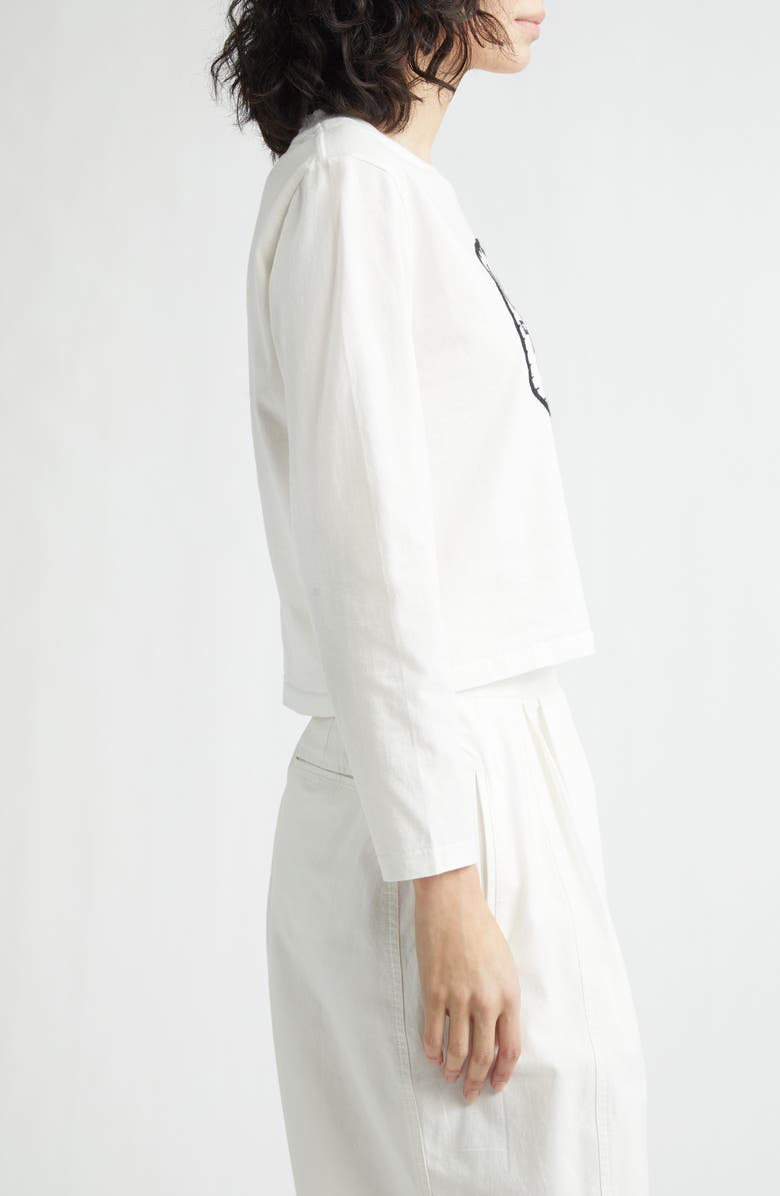 Bode Cross Stitch Clock Long Sleeve T-Shirt, Alternate, color, Cream