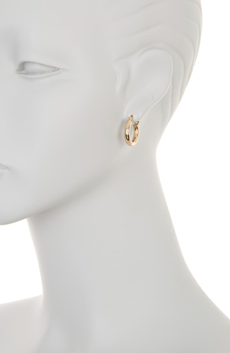 Argento Vivo Sterling Silver Small Tube Hoop Earrings, Alternate, color, Gold