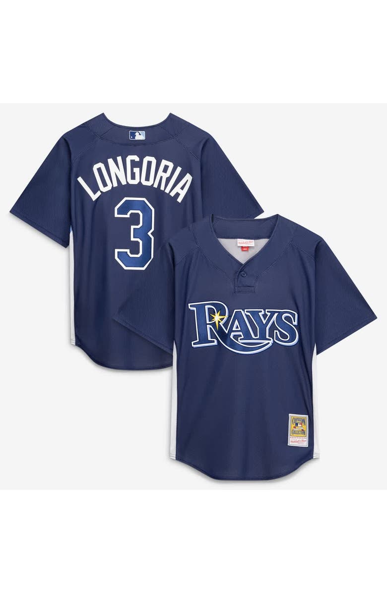Mitchell & Ness Men's Mitchell & Ness Evan Longoria Navy Tampa Bay Rays Authentic Batting Practice Jersey, Main, color, Navy