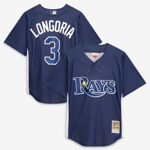 Men's Mitchell & Ness Evan Longoria Navy Tampa Bay Rays Authentic Batting Practice Jersey