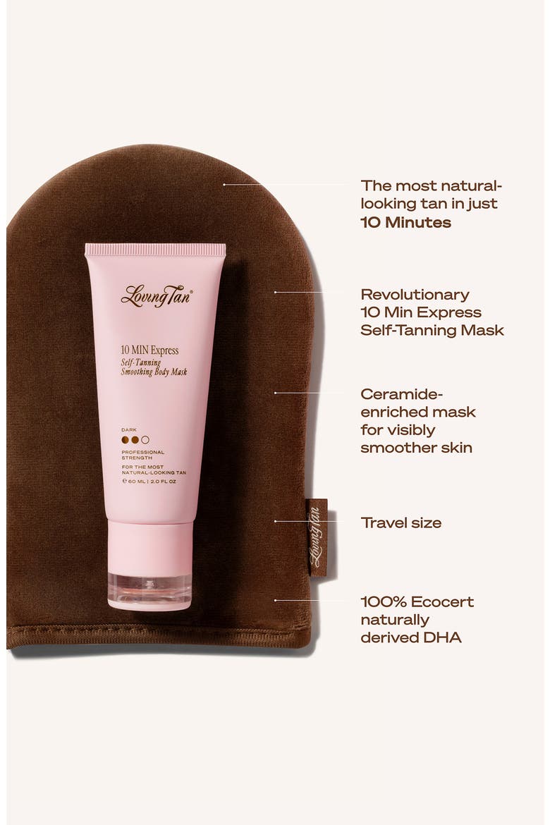 10 Minute Express Dark Self-Tanning Smoothing Body Mask 2-Piece Kit $38 Value, Alternate, color, BROWN