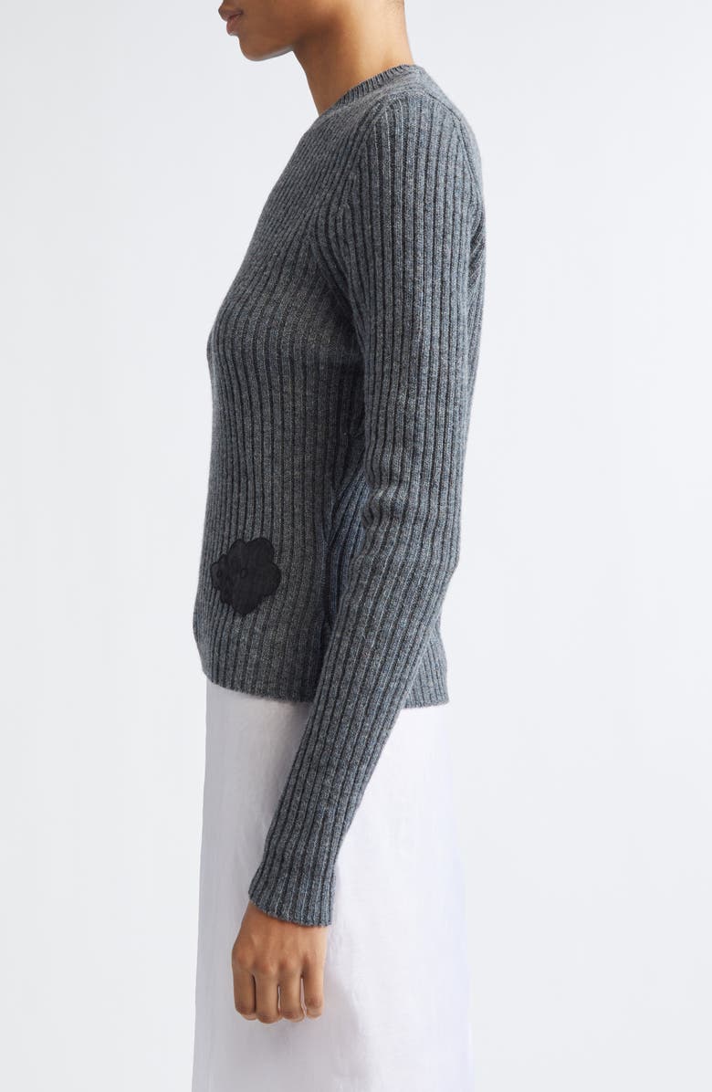 Cecilie Bahnsen Blas Nordic Rib Wool Sweater, Alternate, color, Dark Grey