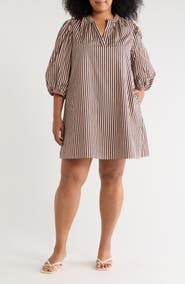 SUGARLIPS Victoria Split Neck Shift Minidress