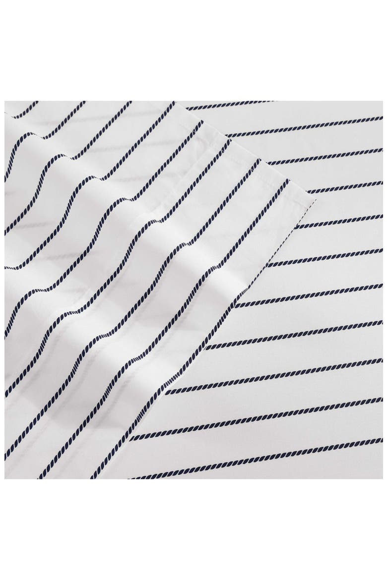 Rope Stripe Cotton Percale Sheet Set, Alternate, color, DARK BLUE
